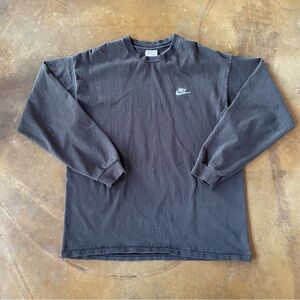 VTG Rare 90s Nike Heavyweight Black Long Sleeve Shirt USA